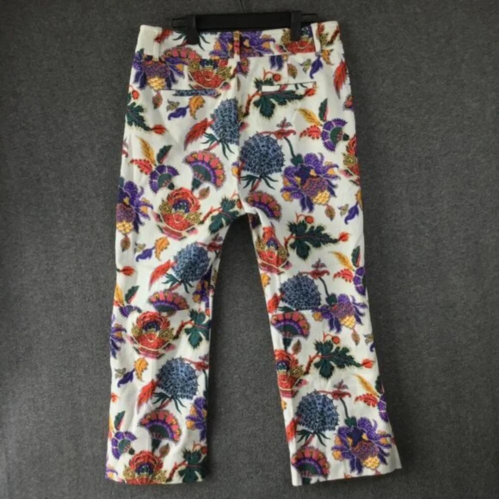 J.‎ Crew Re-Imagined Anderson Floral Textured Cropped Pants Sz 8